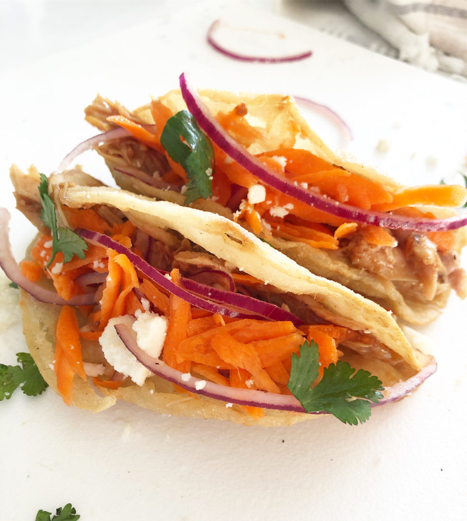 asian tacos on white background