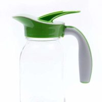 Panqueca de Xarope de Maple, Dispenser Frasco de vidro Despeje Tampa, Frasco de vidro Jarra de Limonada, (Ergo Bico, REGULAR BOCA, Verde)