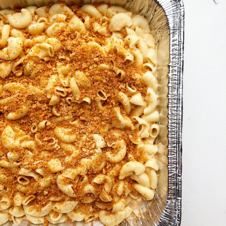 mac and cheese in foil tin
