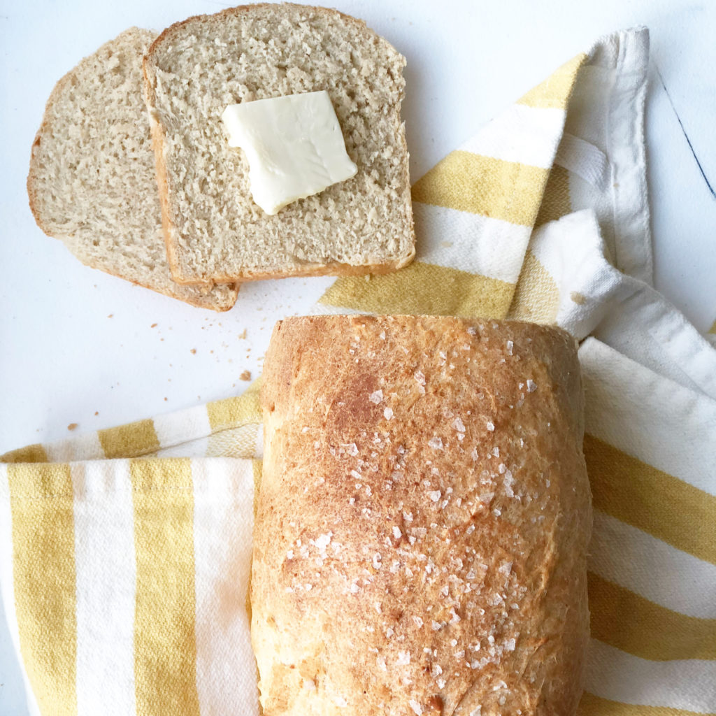 Whole wheat bread with butter