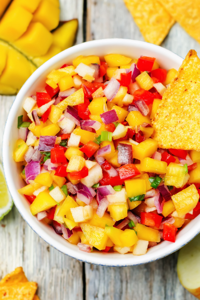 mango salsa in a bowl 