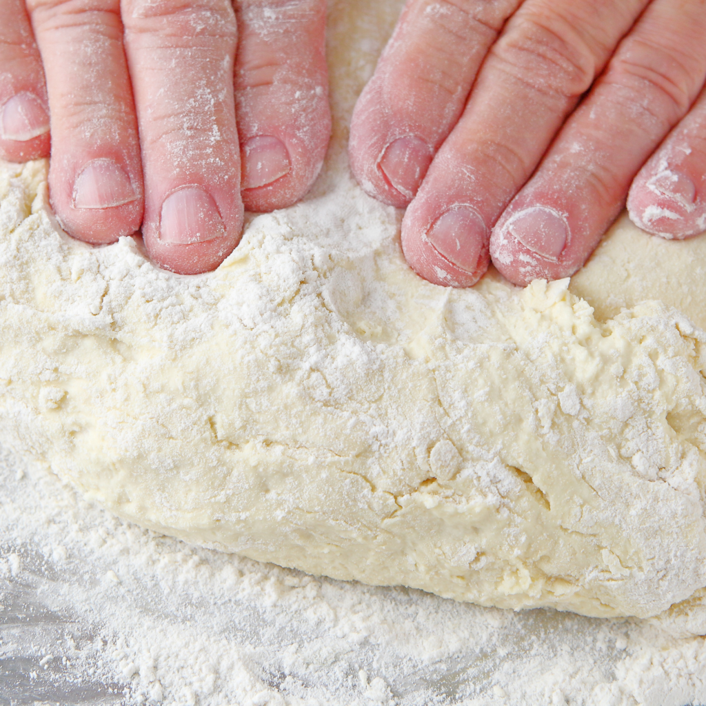 folding biscuit dough 