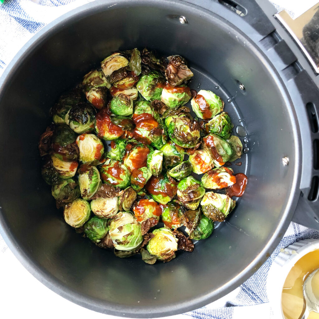 Air Fryer Brussels Sprouts with Sriracha and Honey